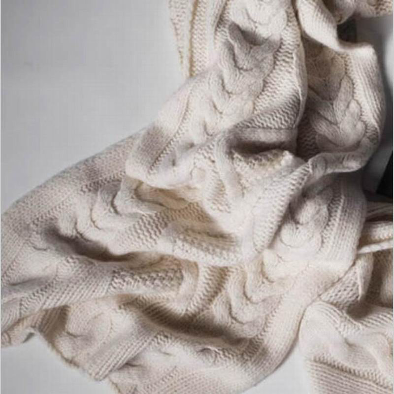 Pure Cashmere Scarves White Knitted Women Fashional Winter Scarf